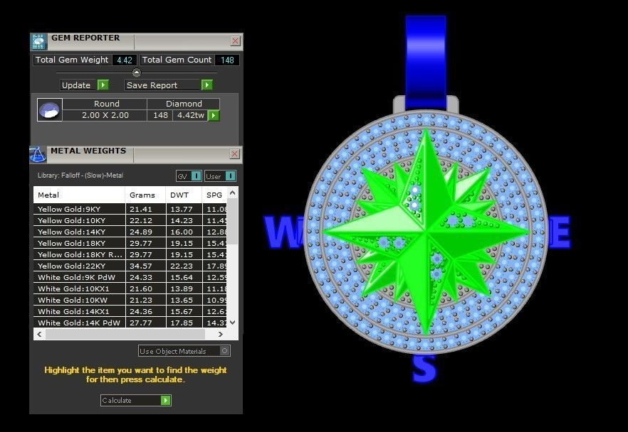 Star diamond pendant 3D print model_4