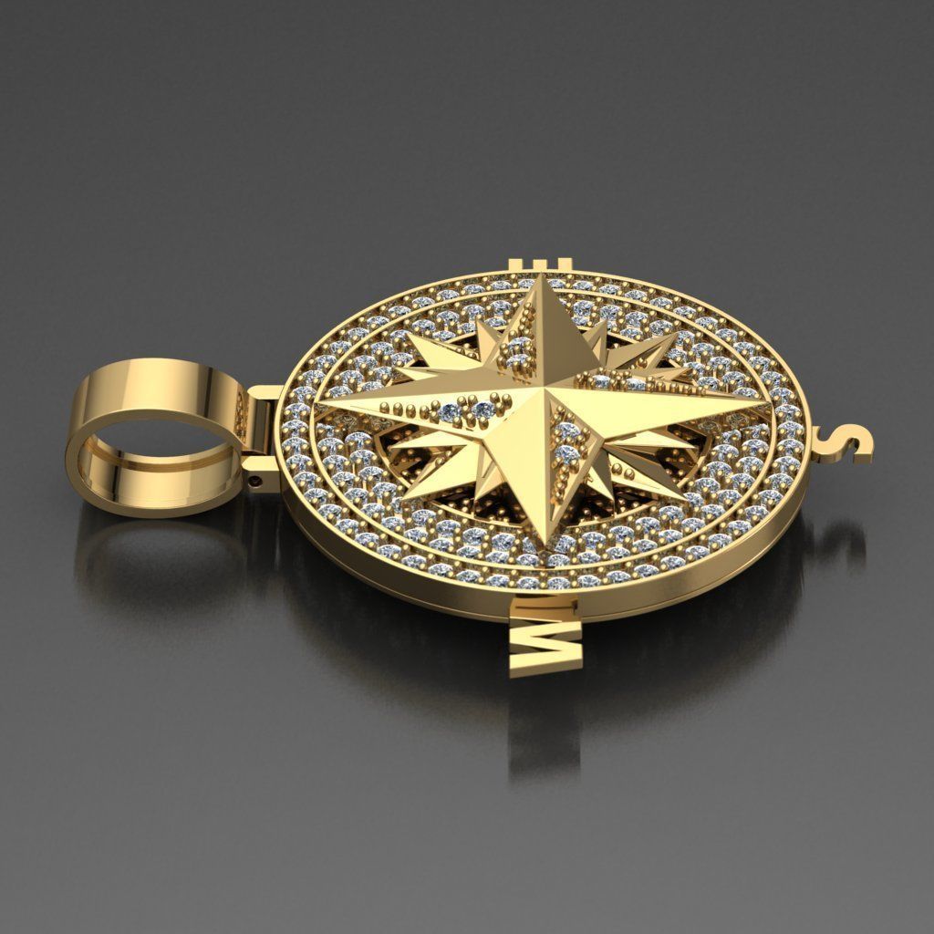 Star diamond pendant 3D print model_1