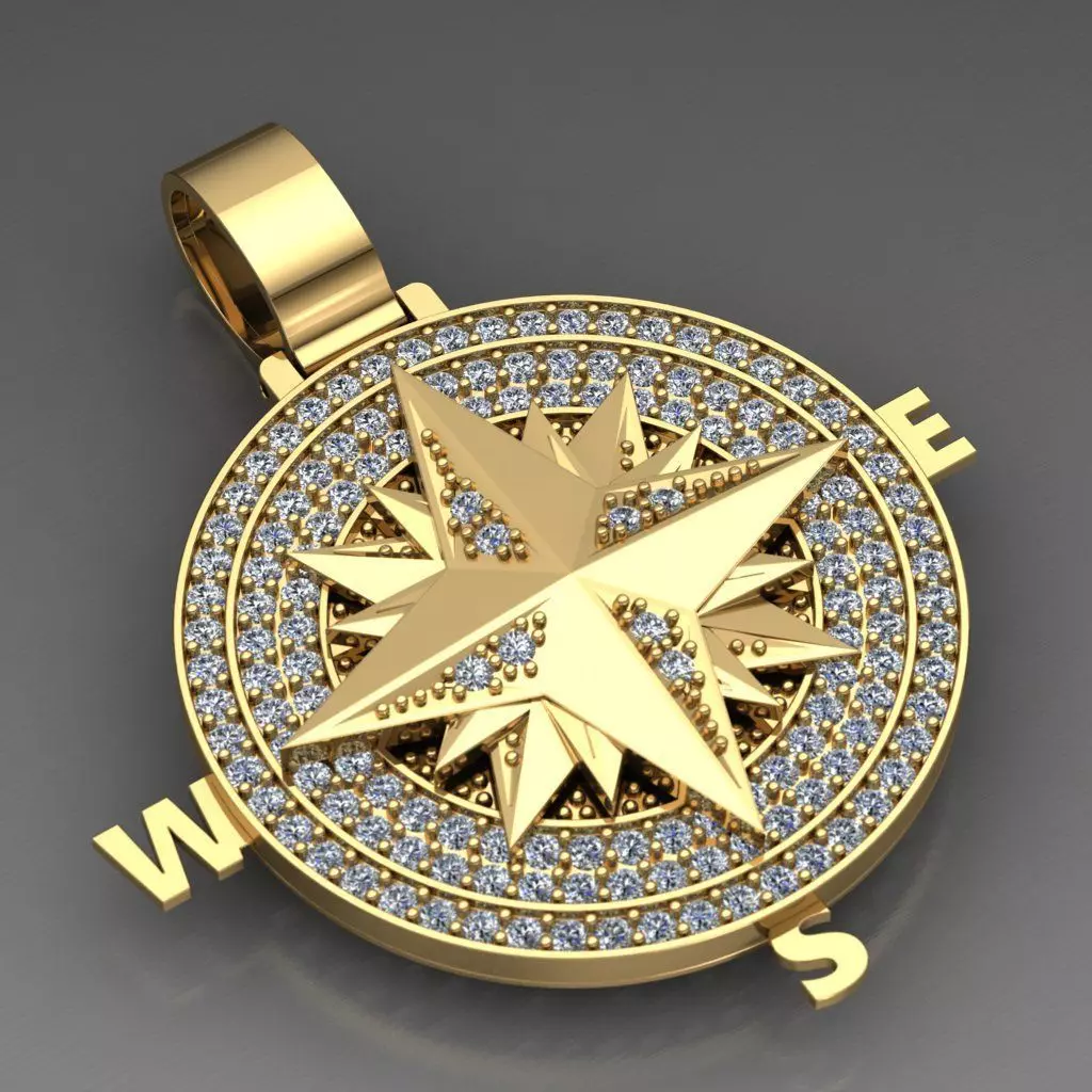 Star diamond pendant 3D print model_0