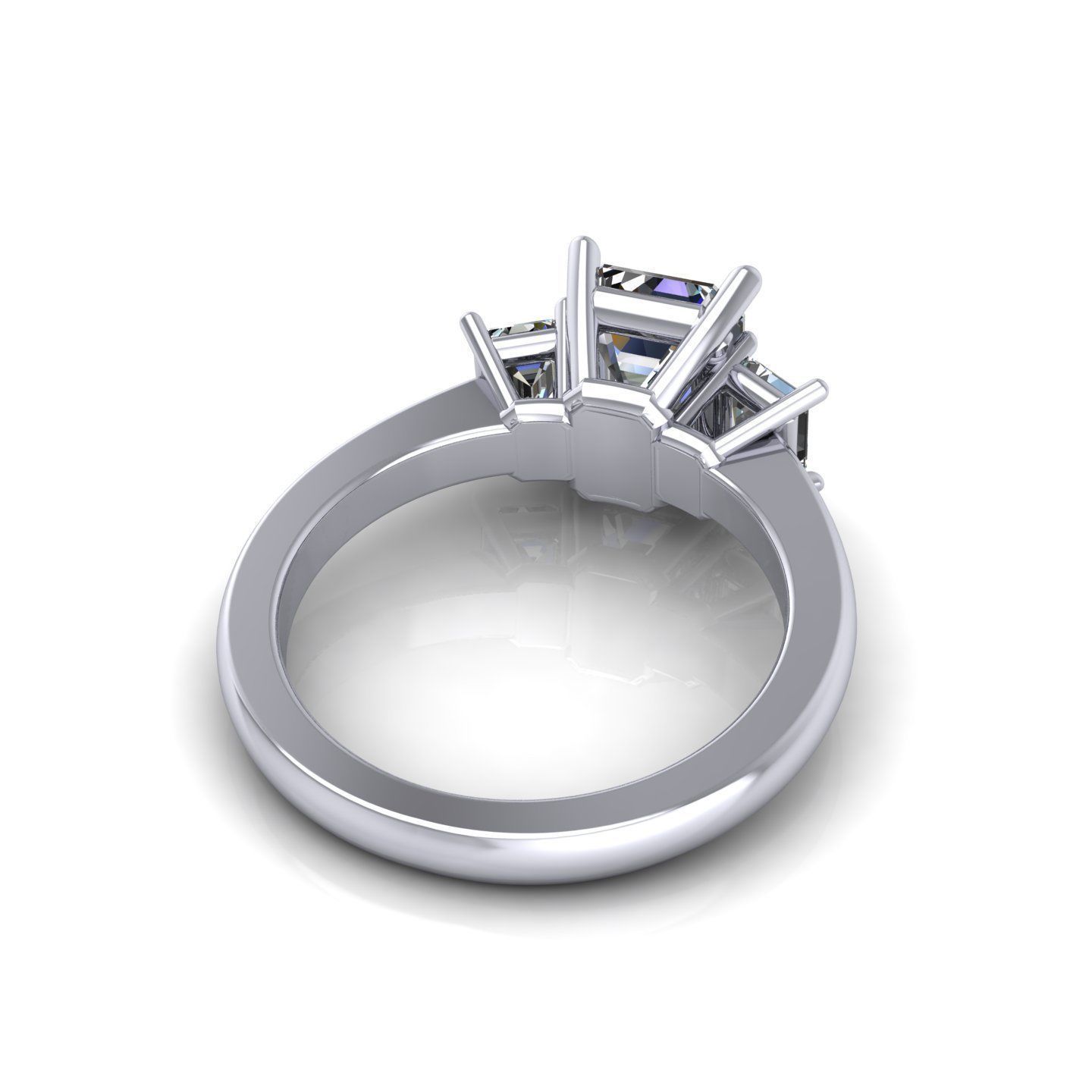 Three Stone Diamond Ring R2 3D print model_4