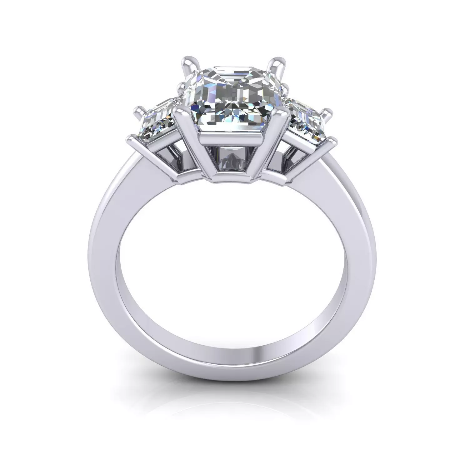Three Stone Diamond Ring R2 3D print model_0