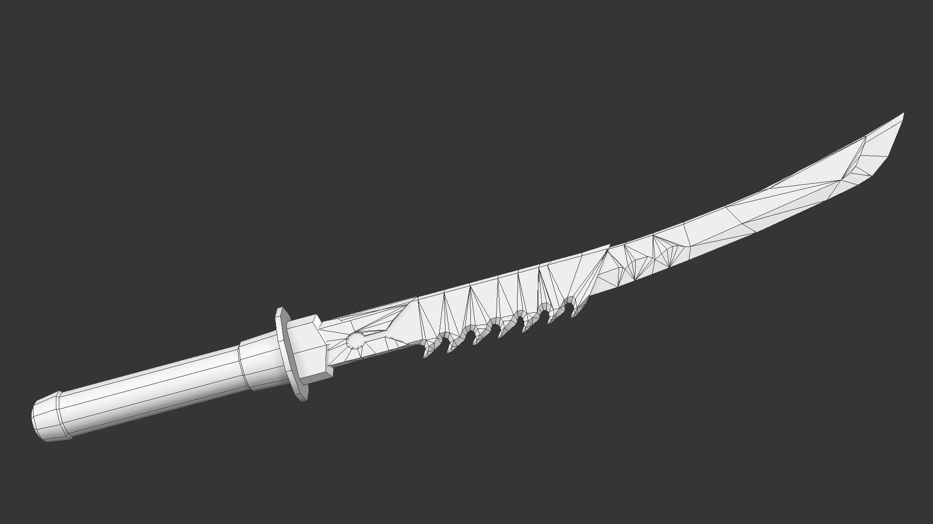 Sword samurai Low-poly 3D model_3