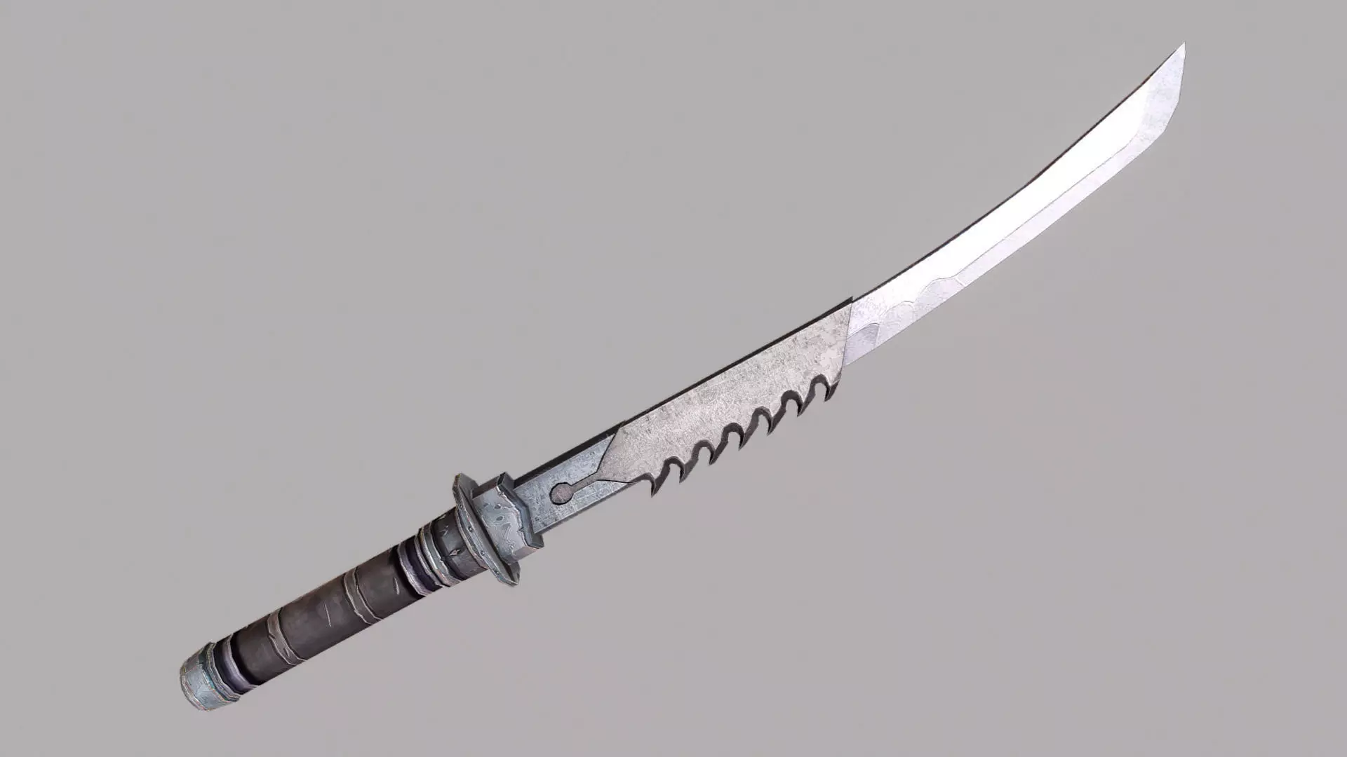 Sword samurai Low-poly 3D model_0