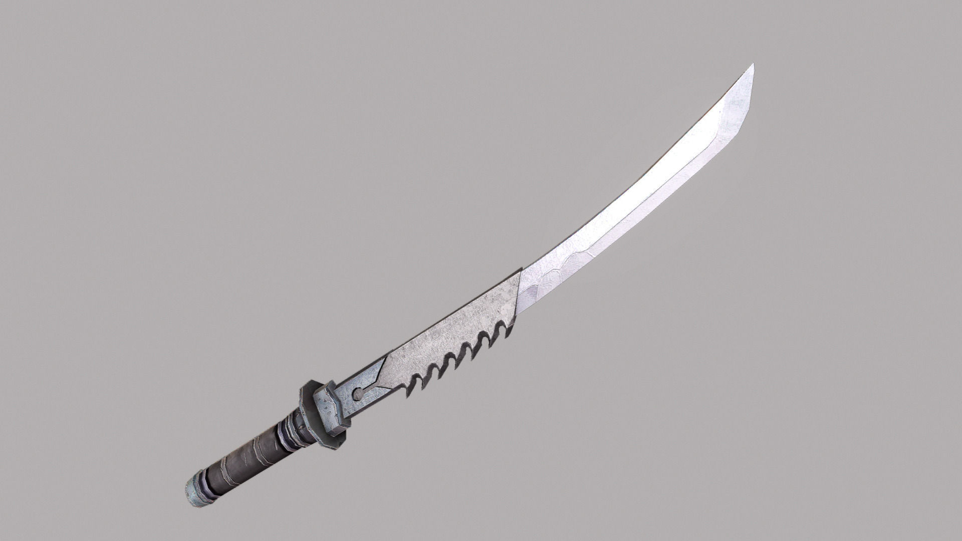Sword samurai Low-poly 3D model_1