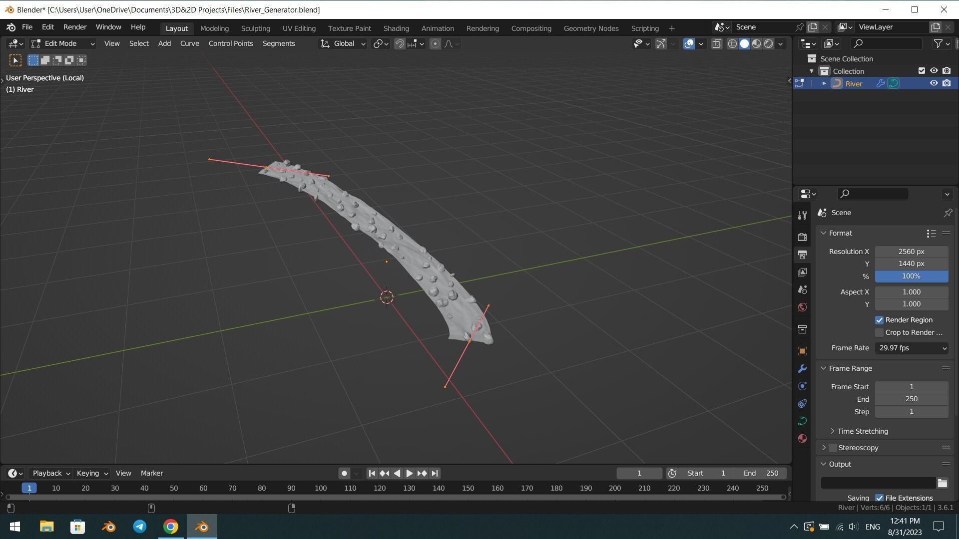 Procedural River Generator 3D model_3
