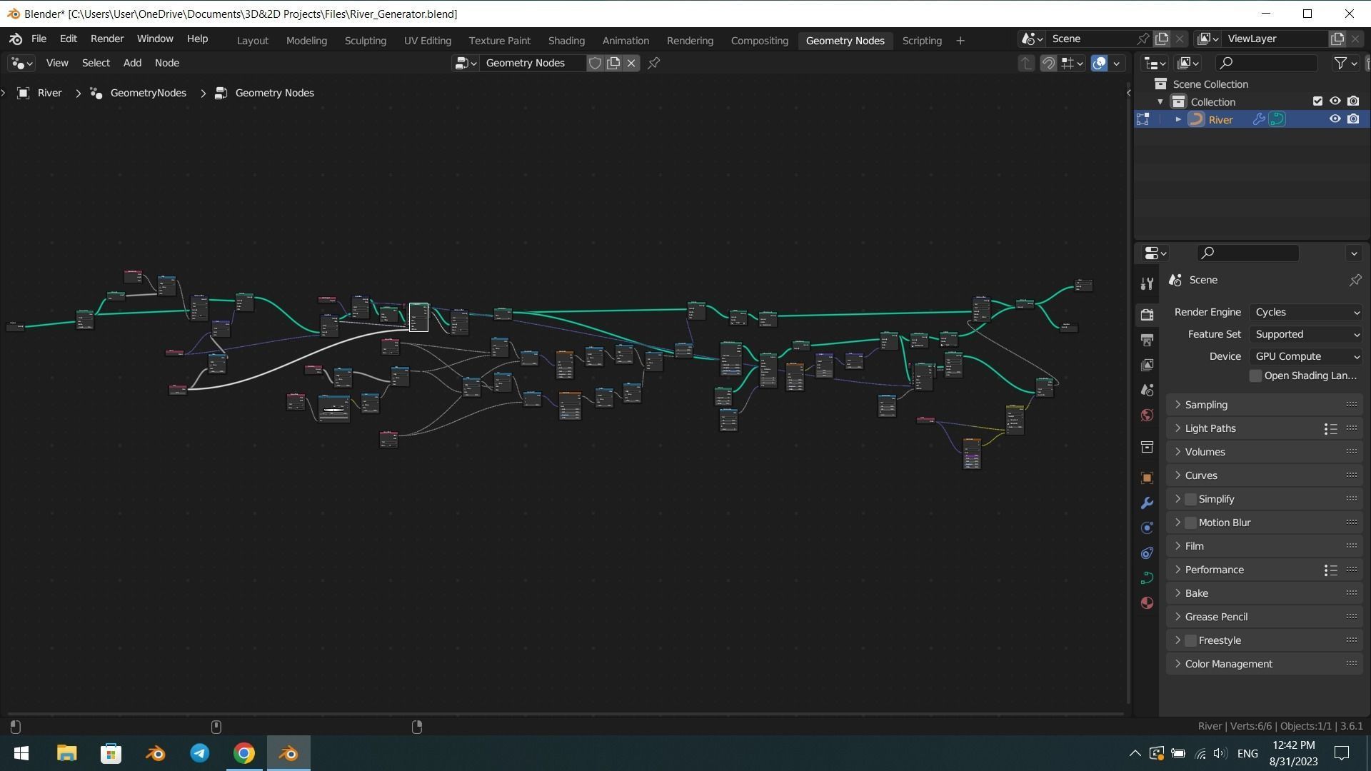Procedural River Generator 3D model_4