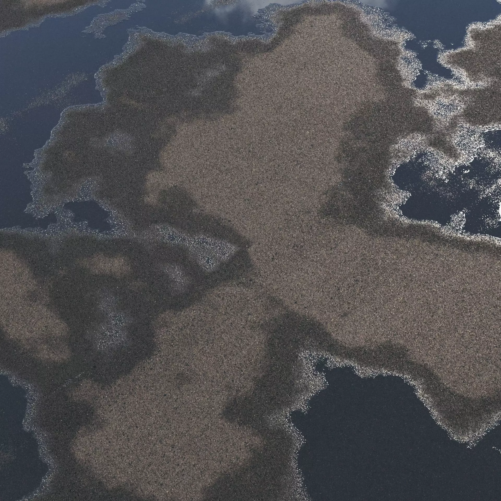 Wet asphalt material 06 8k seamless PBR 3D model_0