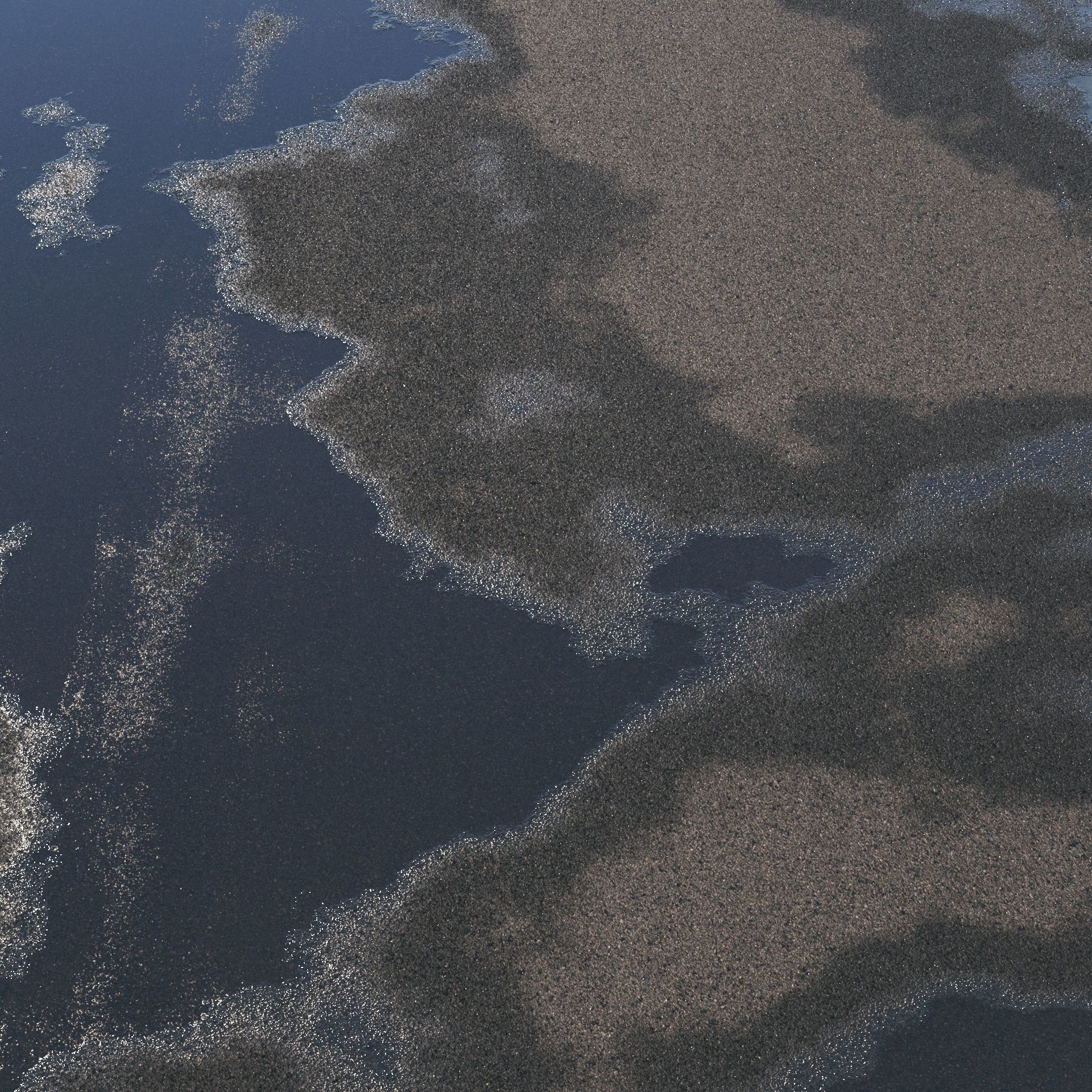 Wet asphalt material 06 8k seamless PBR 3D model_2