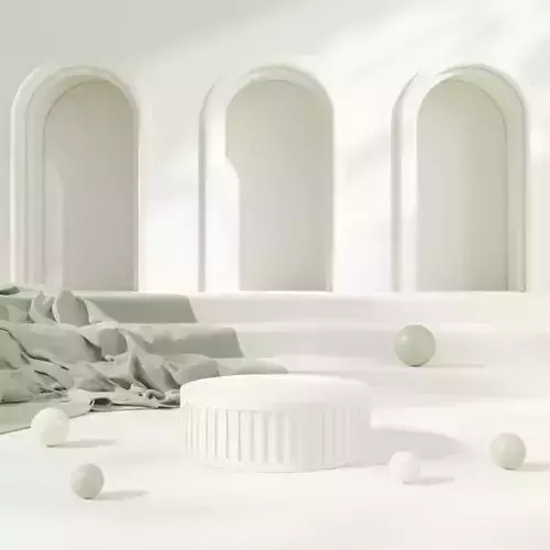 Roman fabric covers an elegant podium