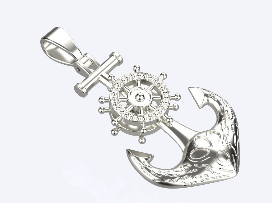 Anchor Pendant 3D print model_2