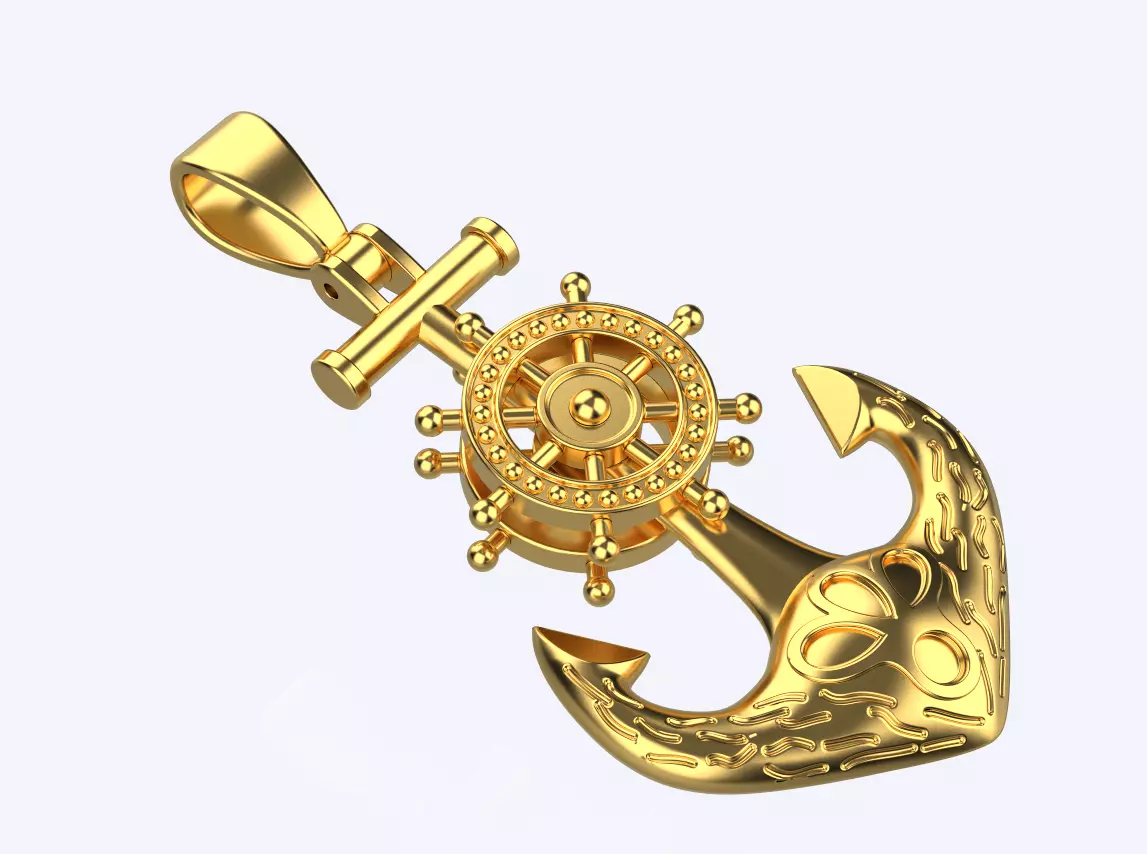Anchor Pendant 3D print model_0