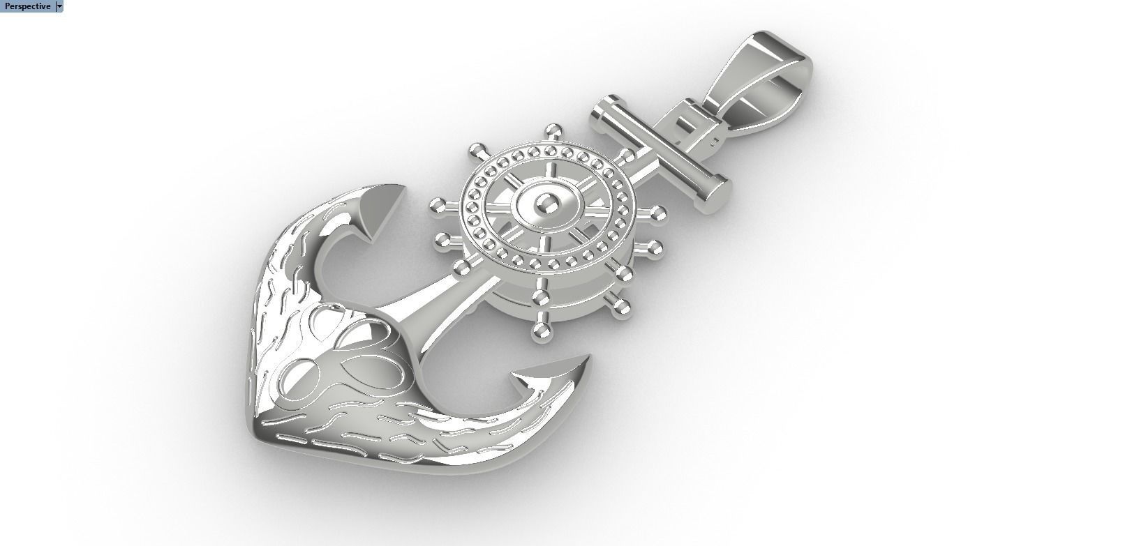 Anchor Pendant 3D print model_12