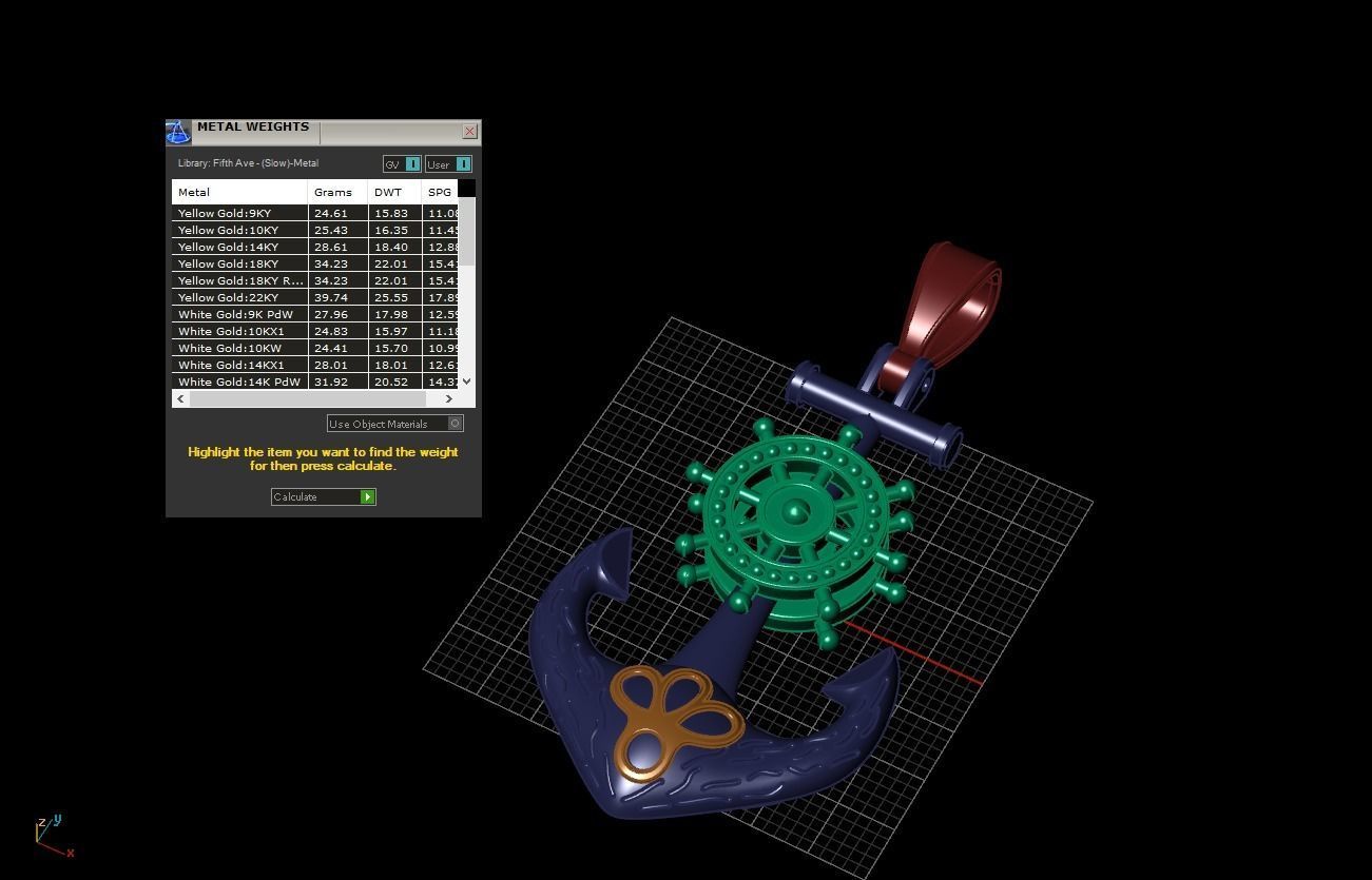 Anchor Pendant 3D print model_15