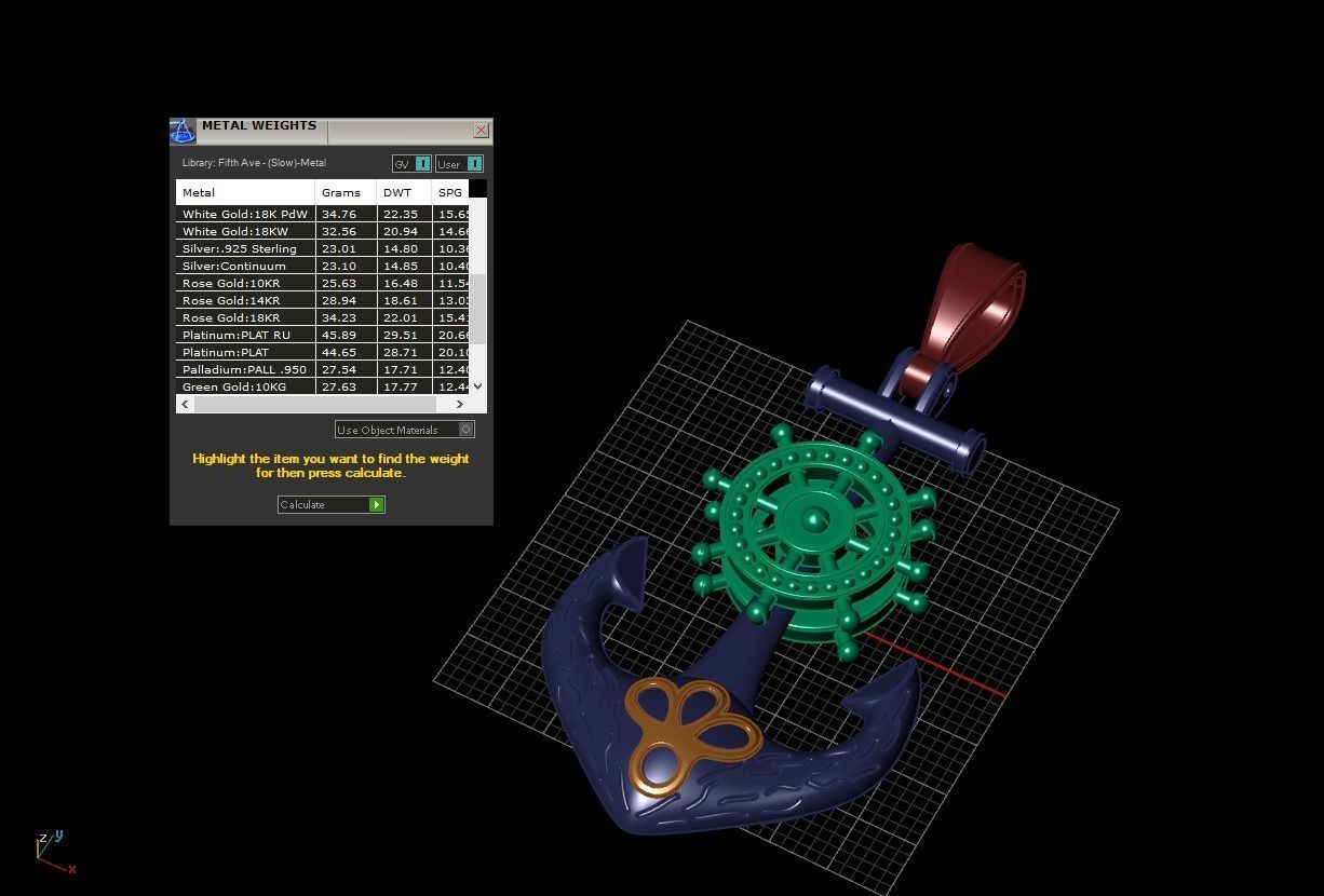 Anchor Pendant 3D print model_16