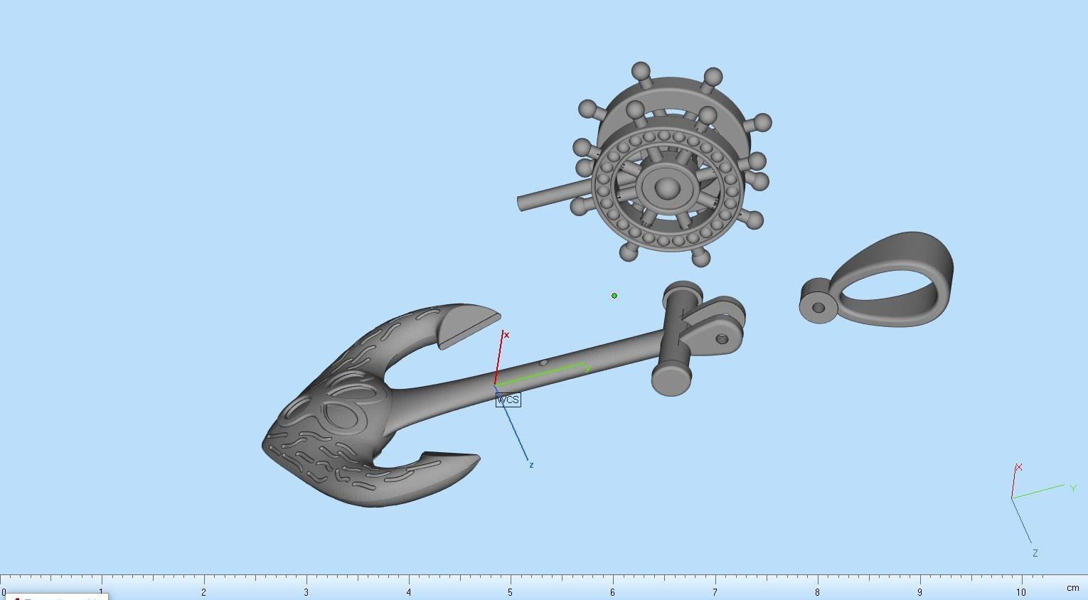 Anchor Pendant 3D print model_13