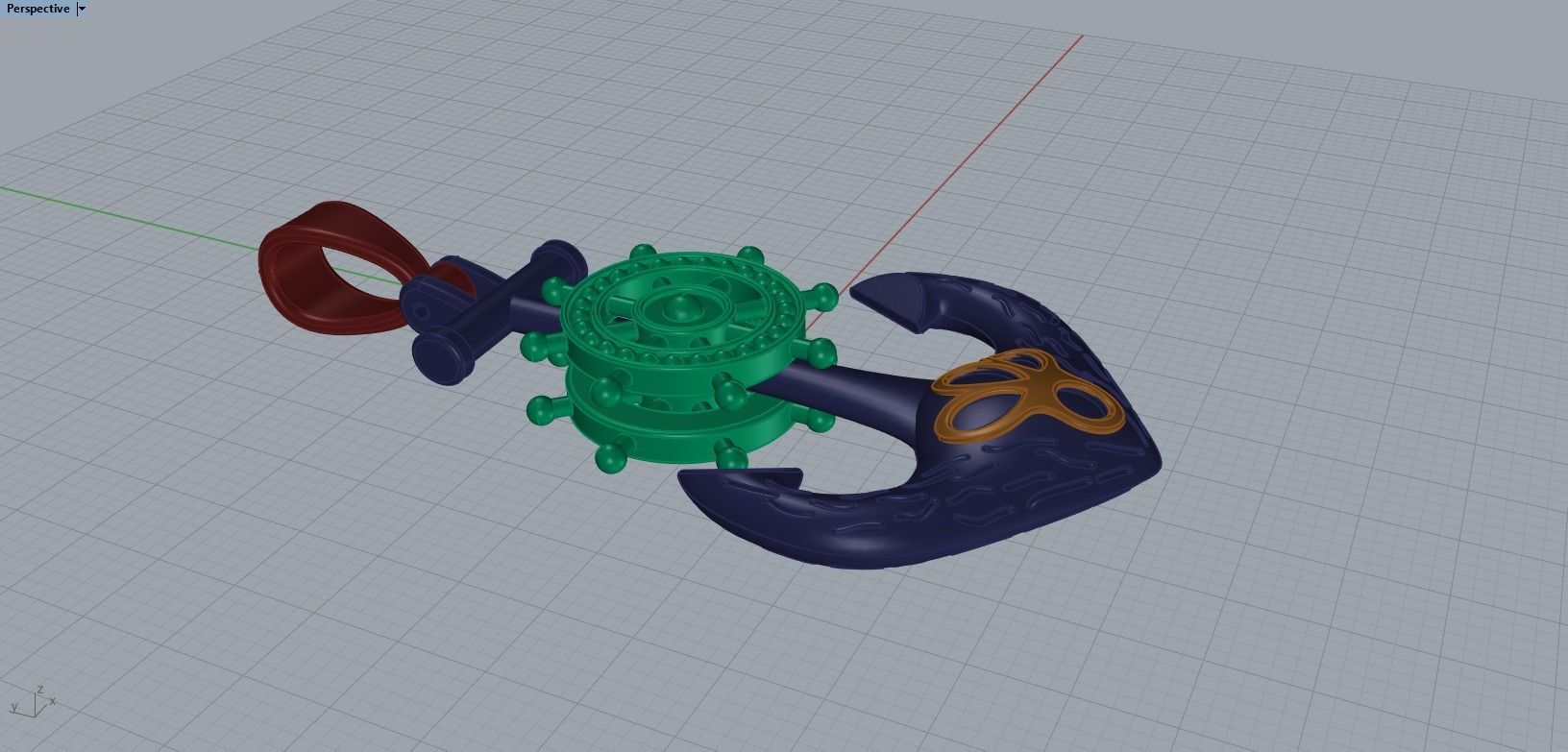 Anchor Pendant 3D print model_9