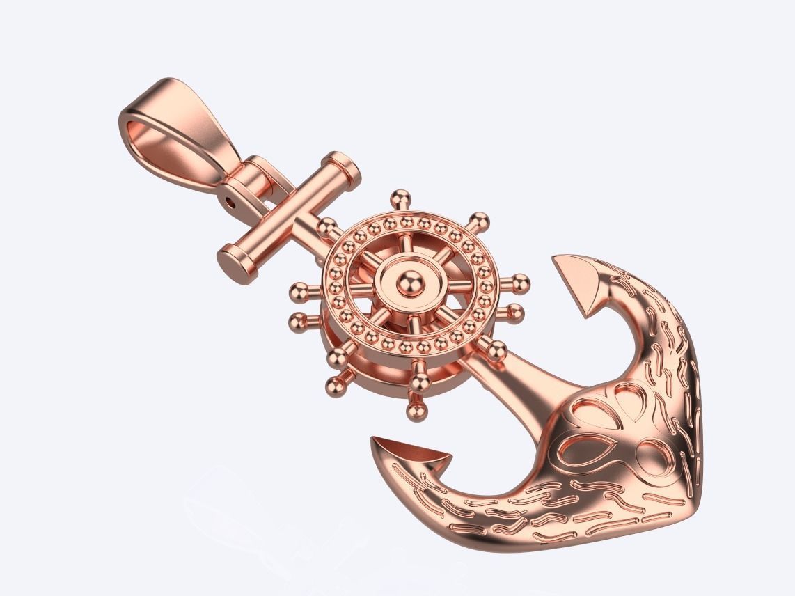 Anchor Pendant 3D print model_4