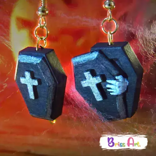 HALLOWEEN OPEN COFFIN EARRINGS