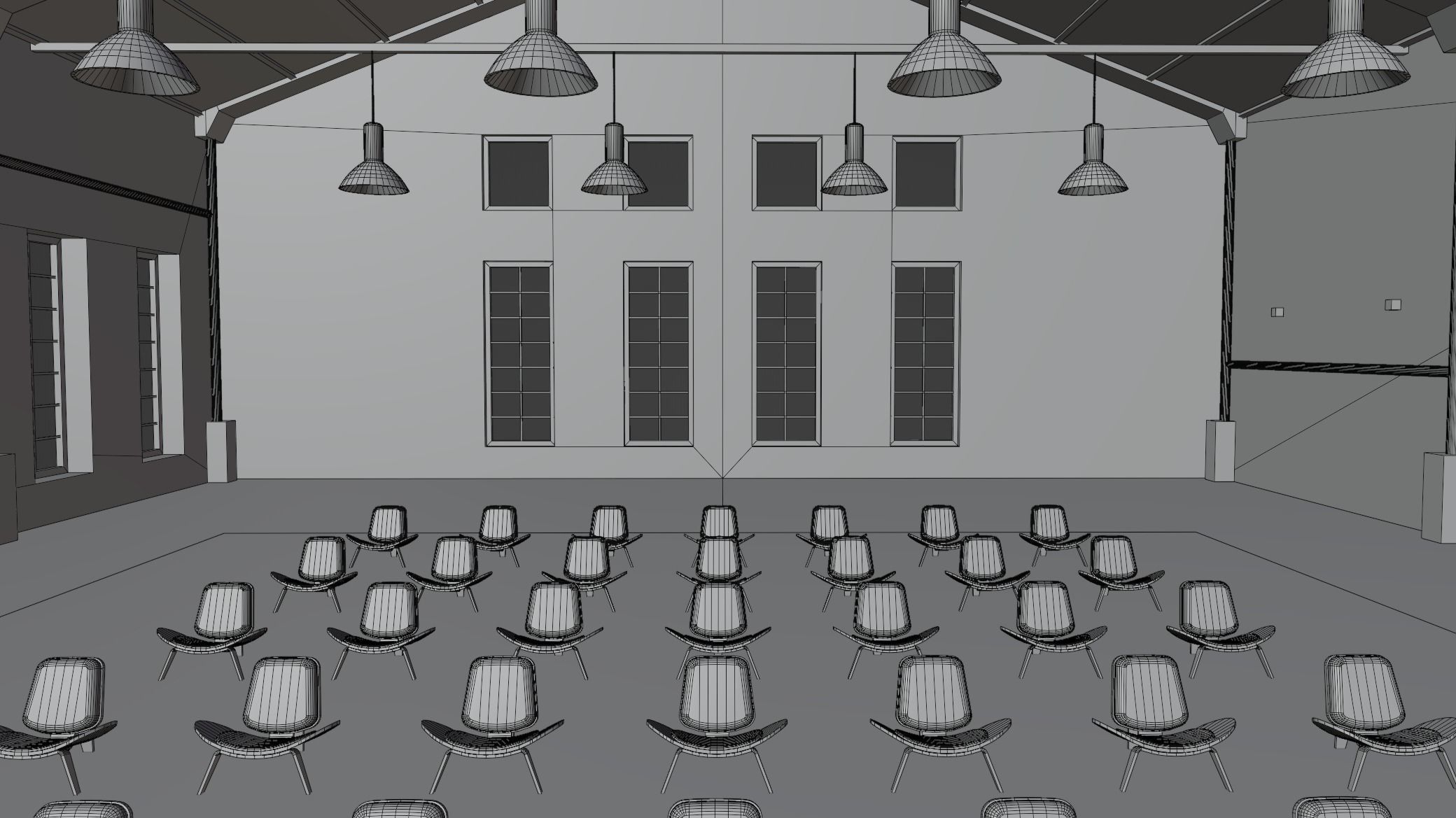 Warehouse conference auditorium 3D model_11