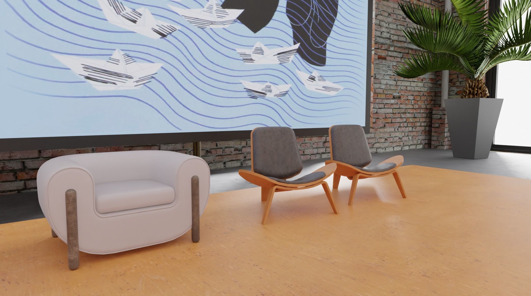 Warehouse conference auditorium 3D model_3