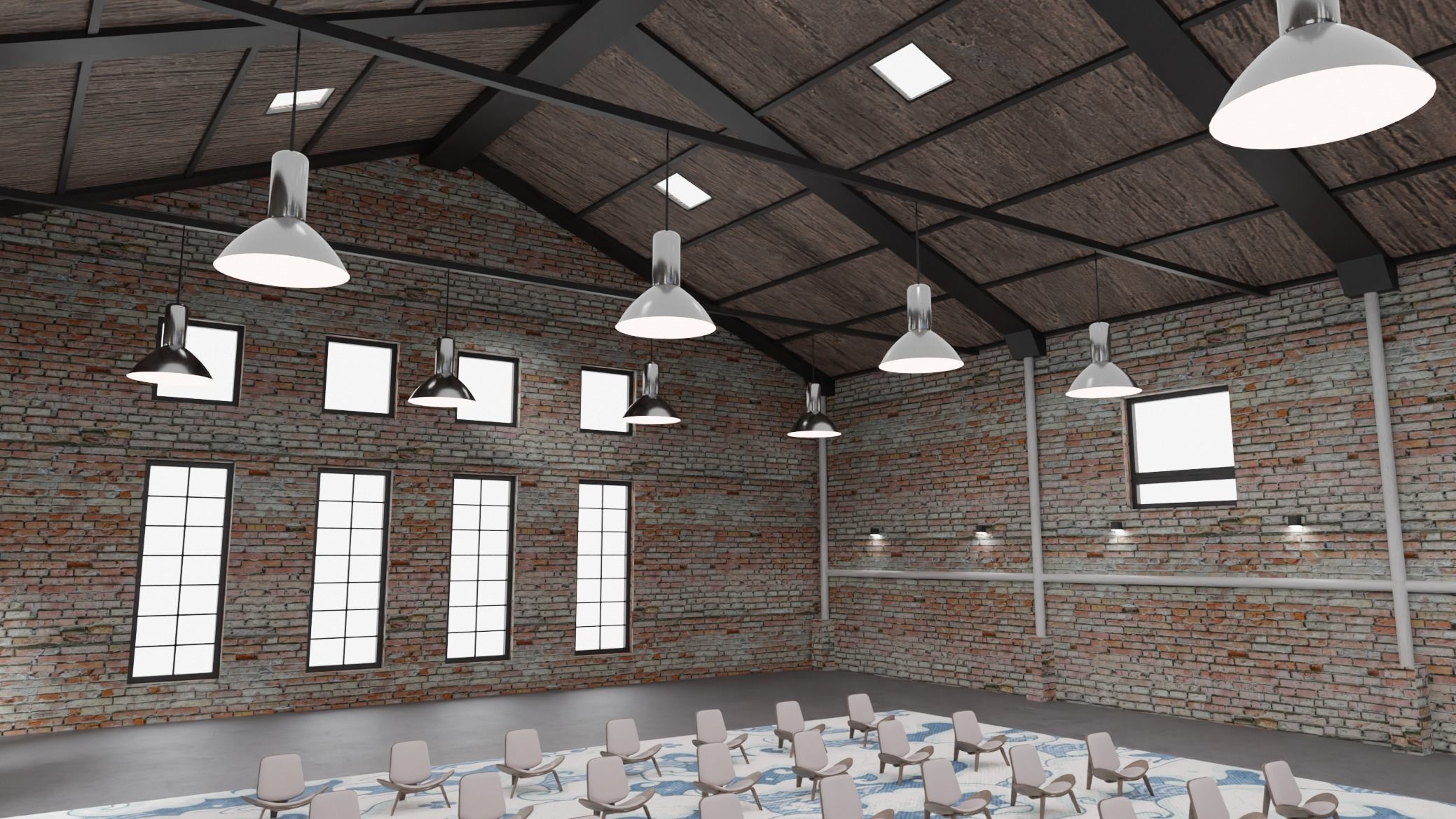 Warehouse conference auditorium 3D model_5