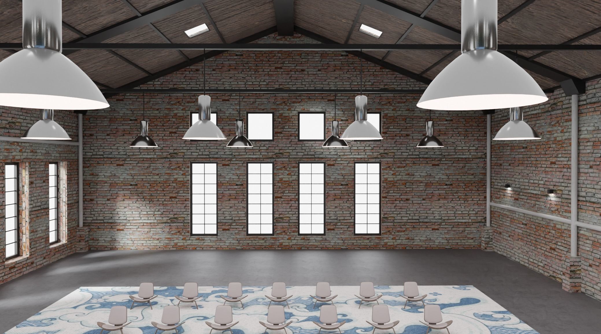 Warehouse conference auditorium 3D model_6