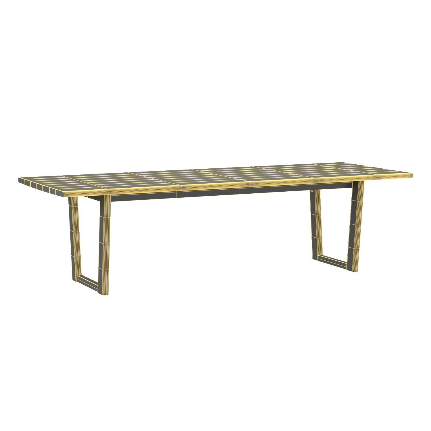 RH Mesa Teak Rectangular Dining Table 3D model_6