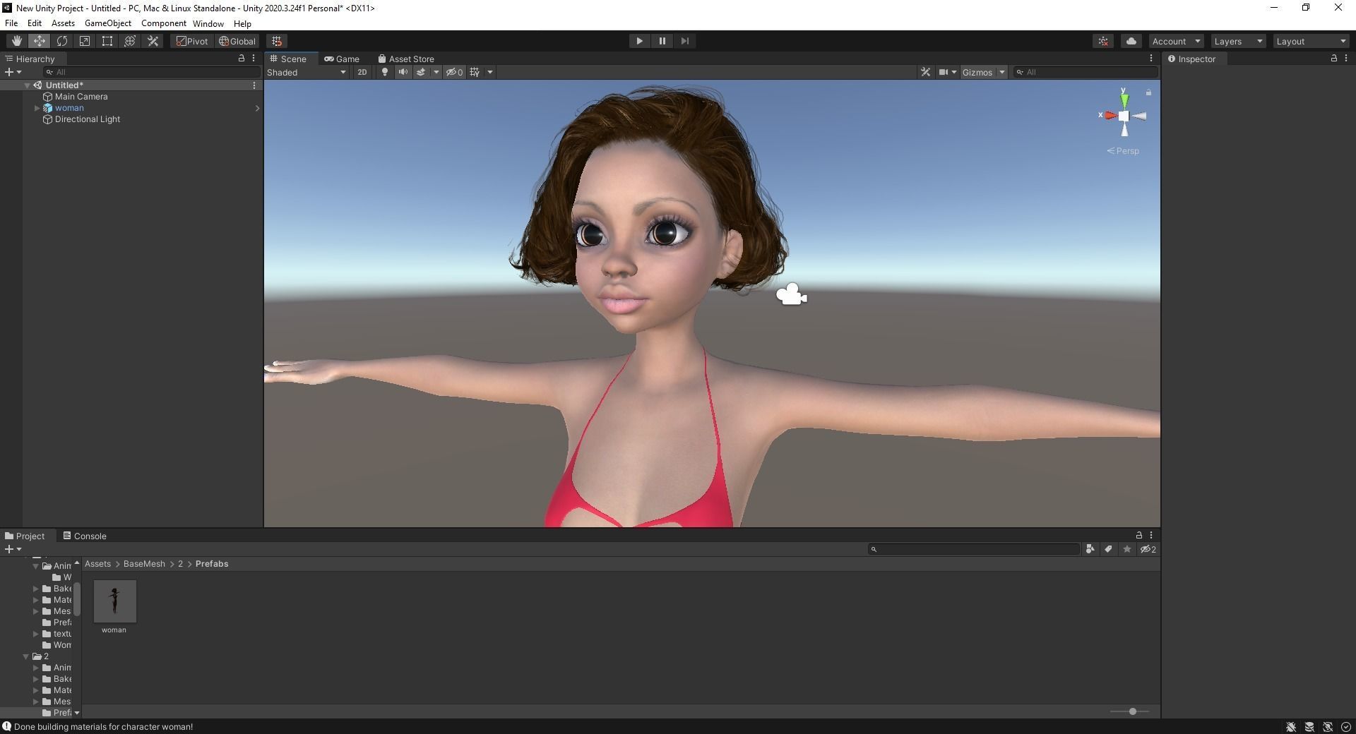 Afro american female character toon Low-poly 3D model_31