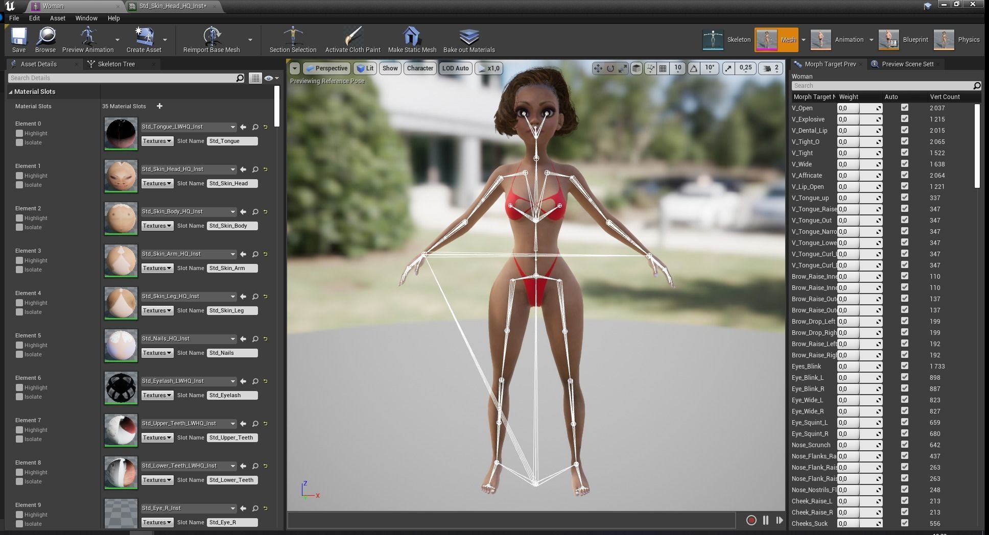 Afro american female character toon Low-poly 3D model_27