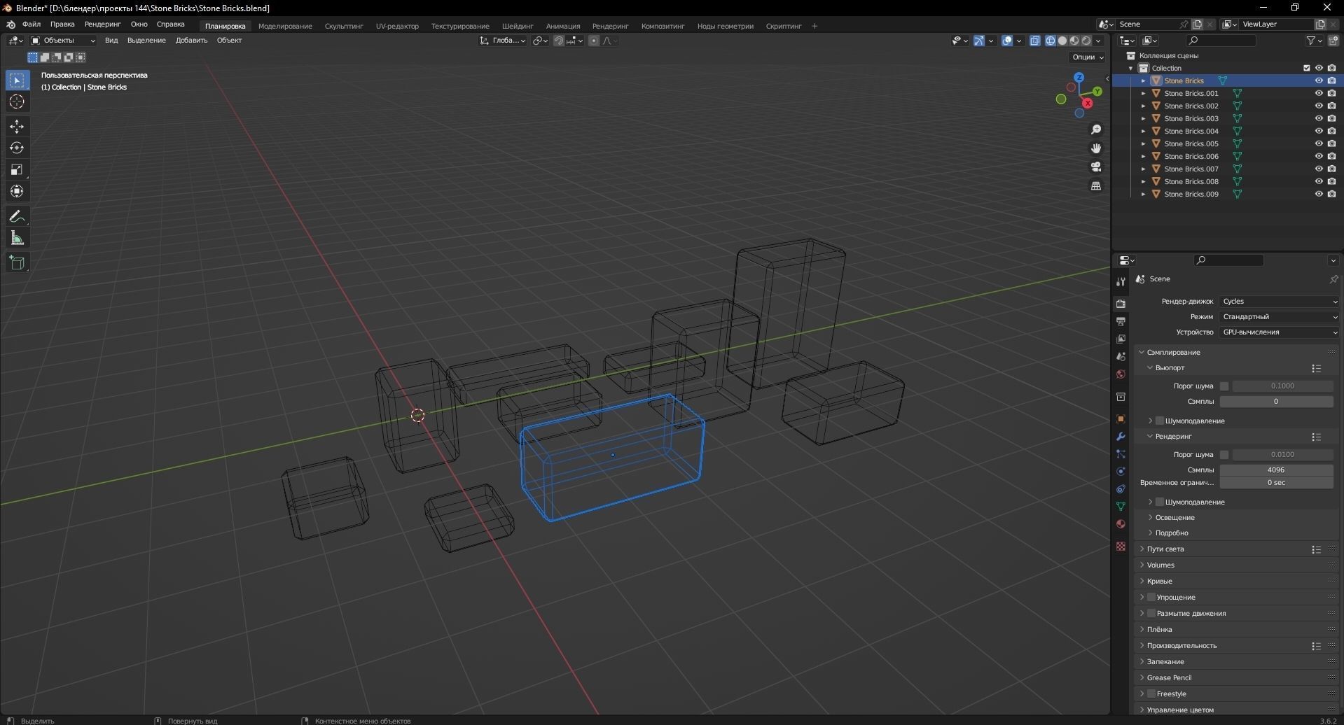 Stone Bricks 3D Model Low-poly 3D model_12