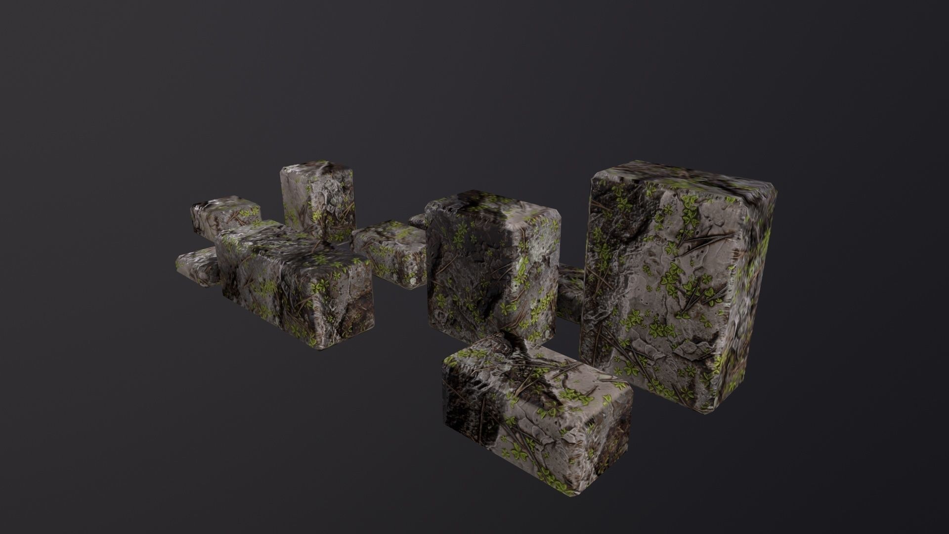 Stone Bricks 3D Model Low-poly 3D model_2