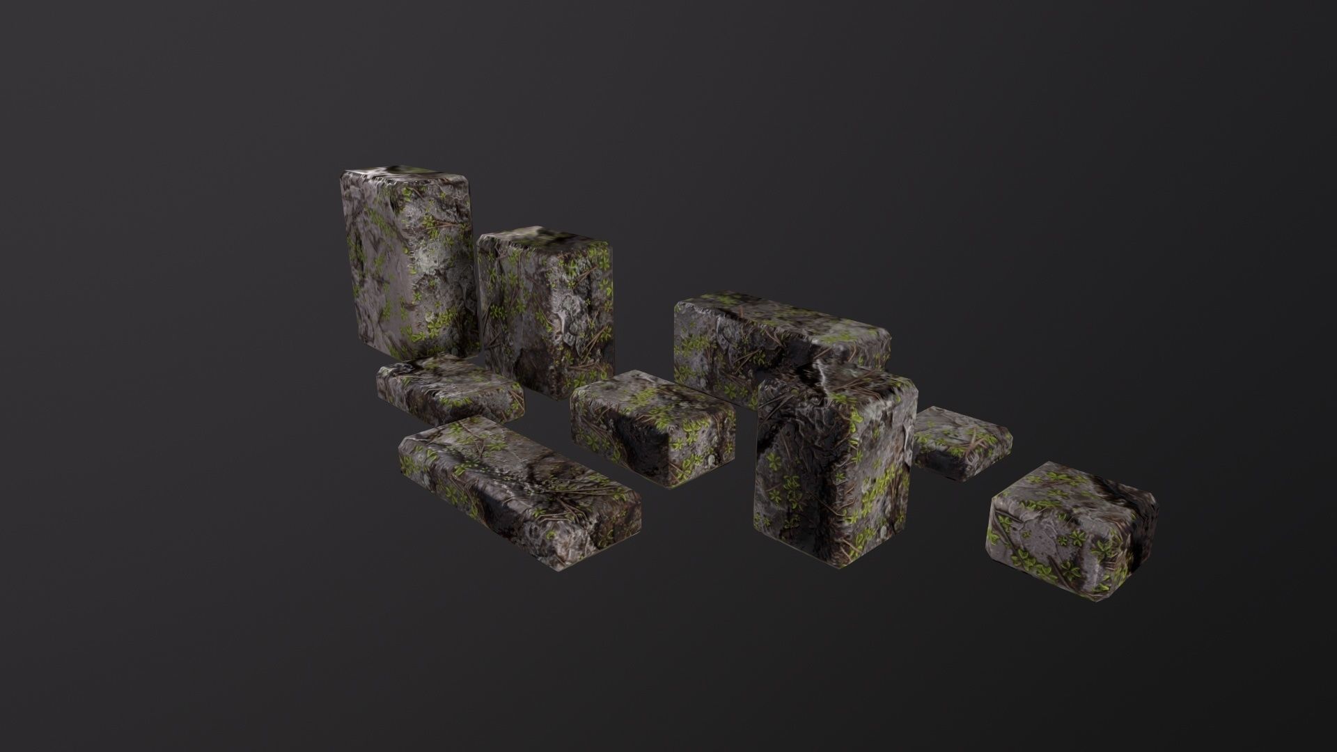 Stone Bricks 3D Model Low-poly 3D model_4