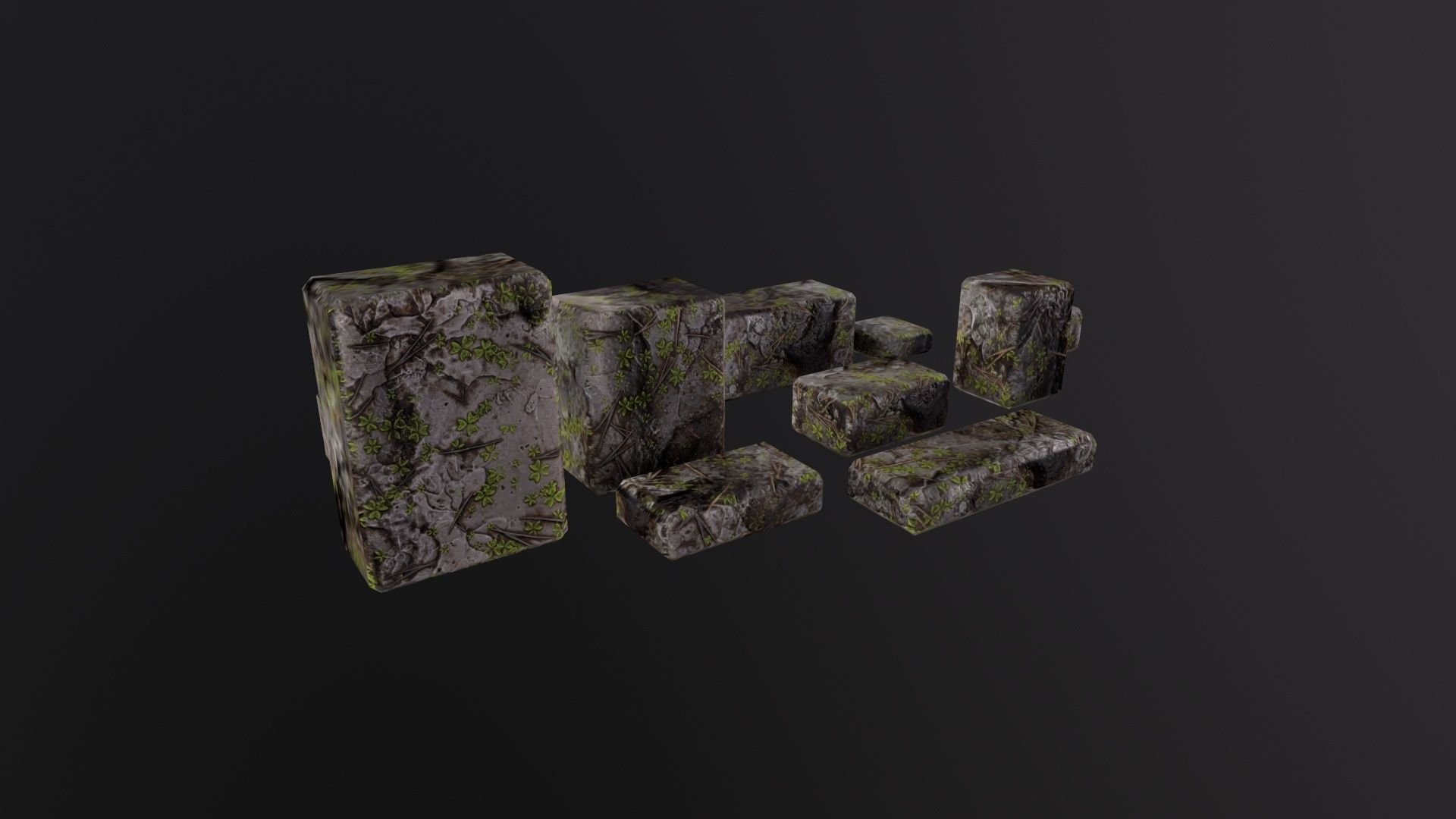 Stone Bricks 3D Model Low-poly 3D model_3