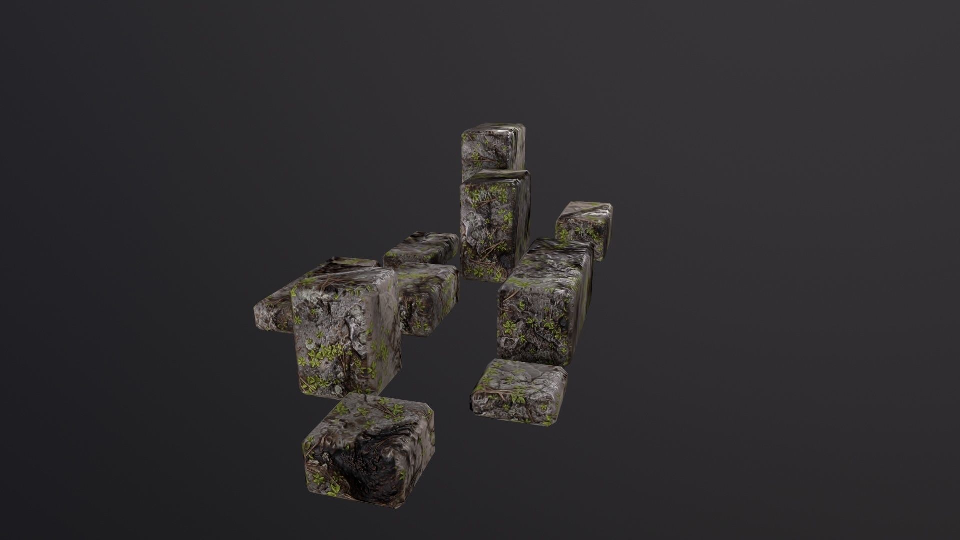 Stone Bricks 3D Model Low-poly 3D model_6