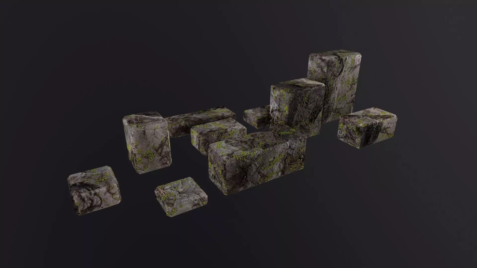Stone Bricks 3D Model Low-poly 3D model_0