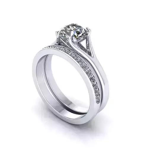 Solitaire Twist Prong Wedding Ring