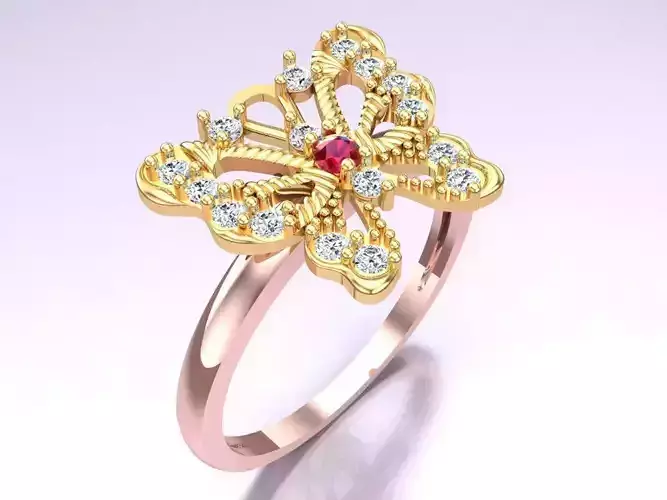 Butterfly Rings - Womens Rings -SN842 3D print model