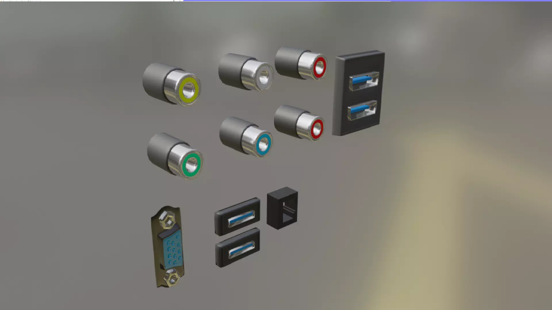 TV Ports Low-poly 3D model_0