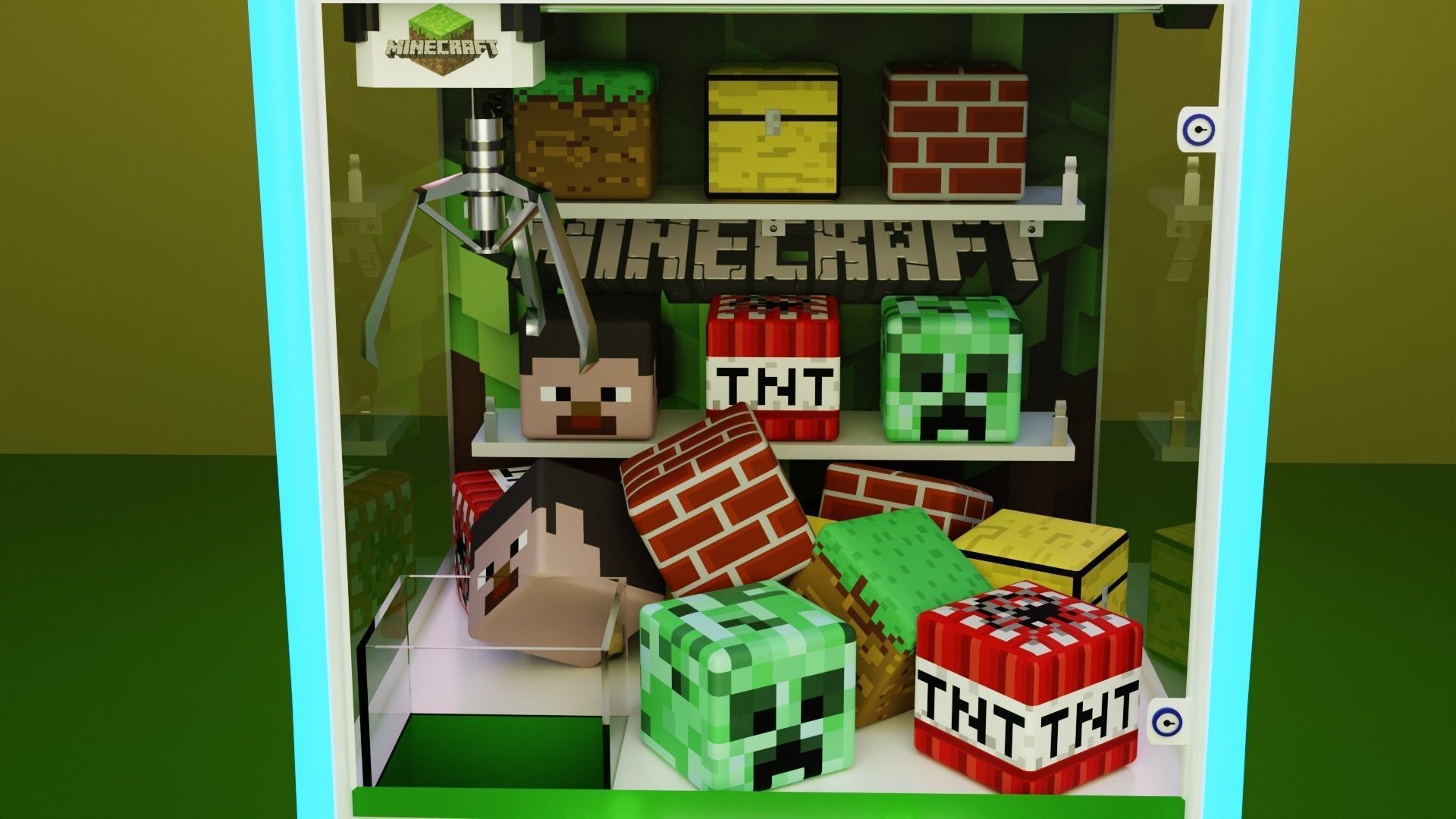 Minecraft Claw Machine Low-poly 3D model_8