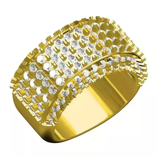 Antique Pave Set Iced Diamond Band