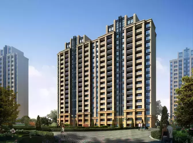 3Dmax fashion city commercial square building 17