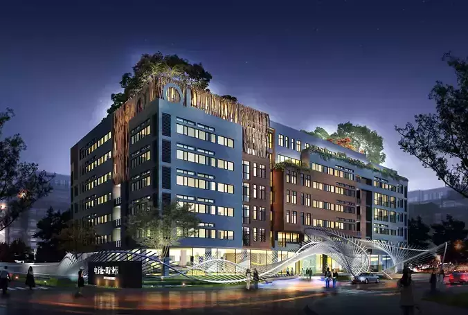 3Dmax fashion city commercial square building 41