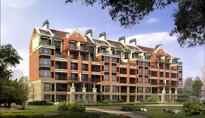 3Dmax fashion city commercial square building 50