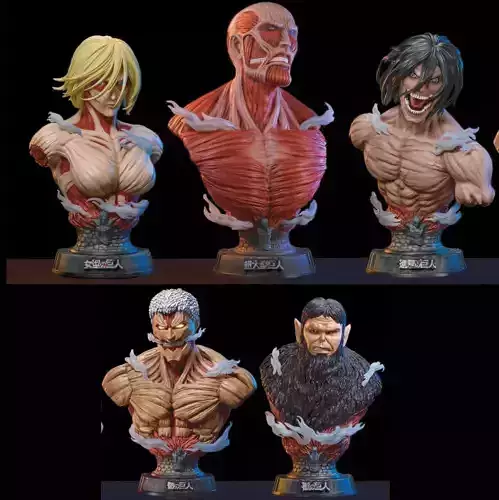 Pack bust titan SNK 3D print model