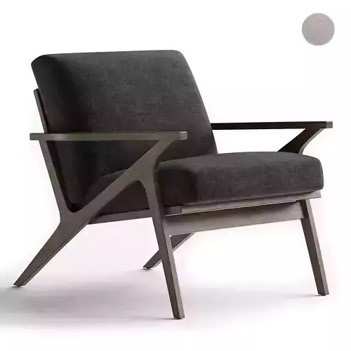 Cavett Wood Frame Accent Chair Low-poly 3D model
