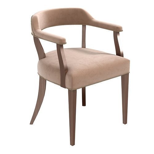 Custom classic dinning armchair rose velvet 3D model