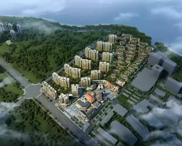 3Dmax fashion city commercial square building 10