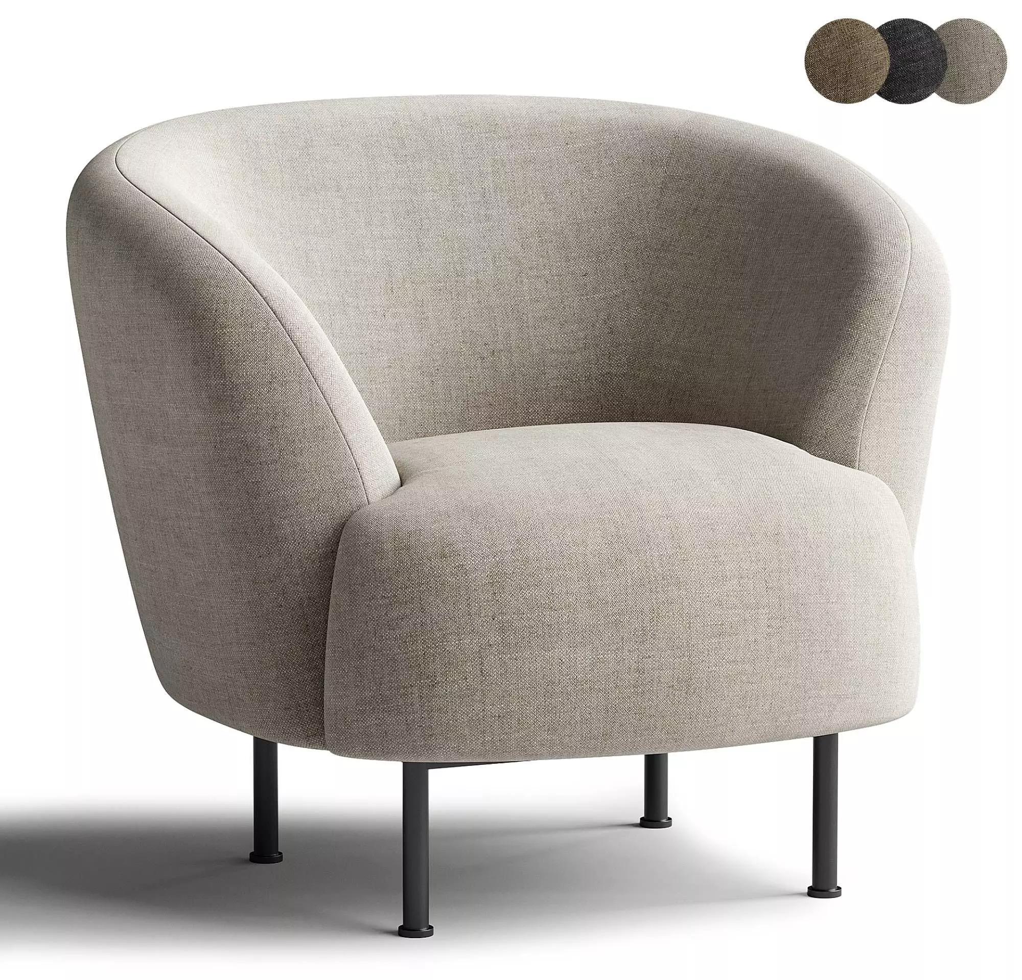 Kragelund Gran Armchair Low-poly 3D model_0