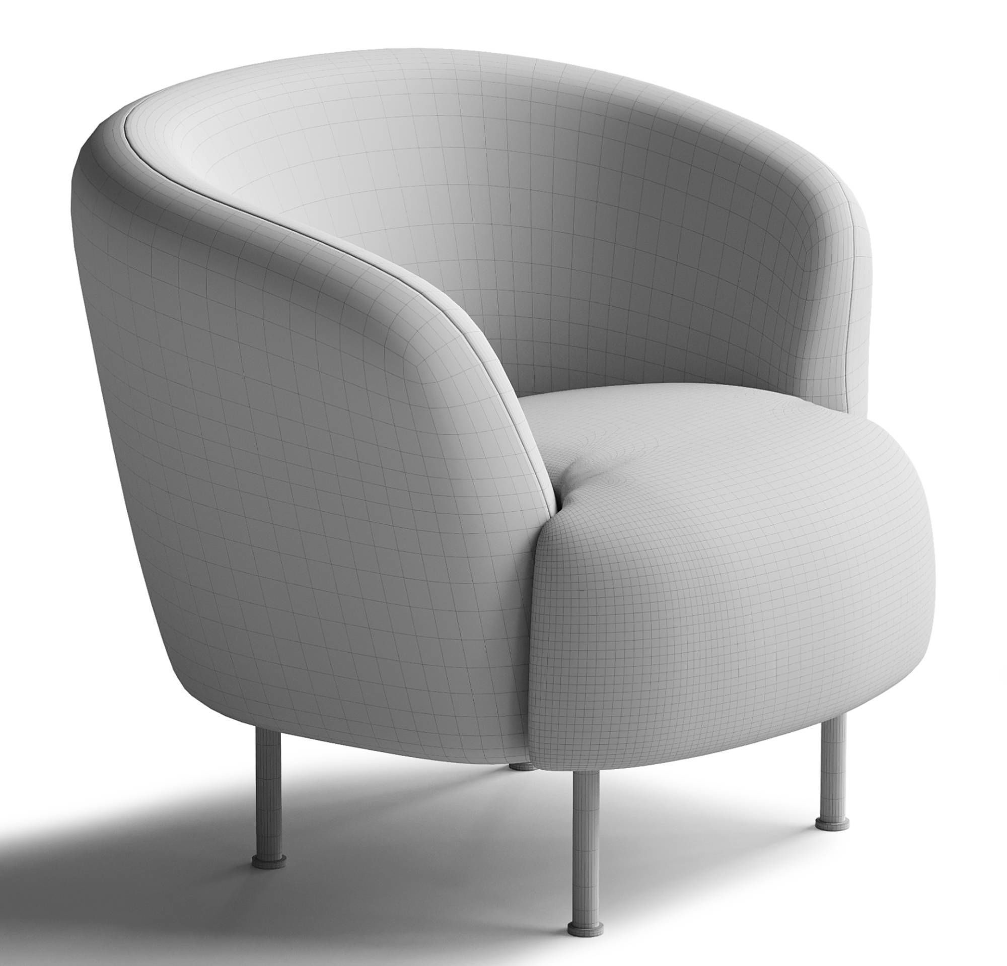 Kragelund Gran Armchair Low-poly 3D model_3