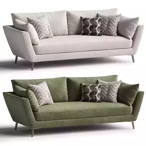 Mottled light gray sofa Low-poly 3D model